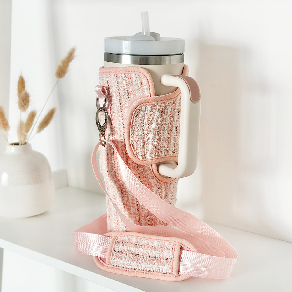 Tumbler Carry Case - Pink Textured Tweed