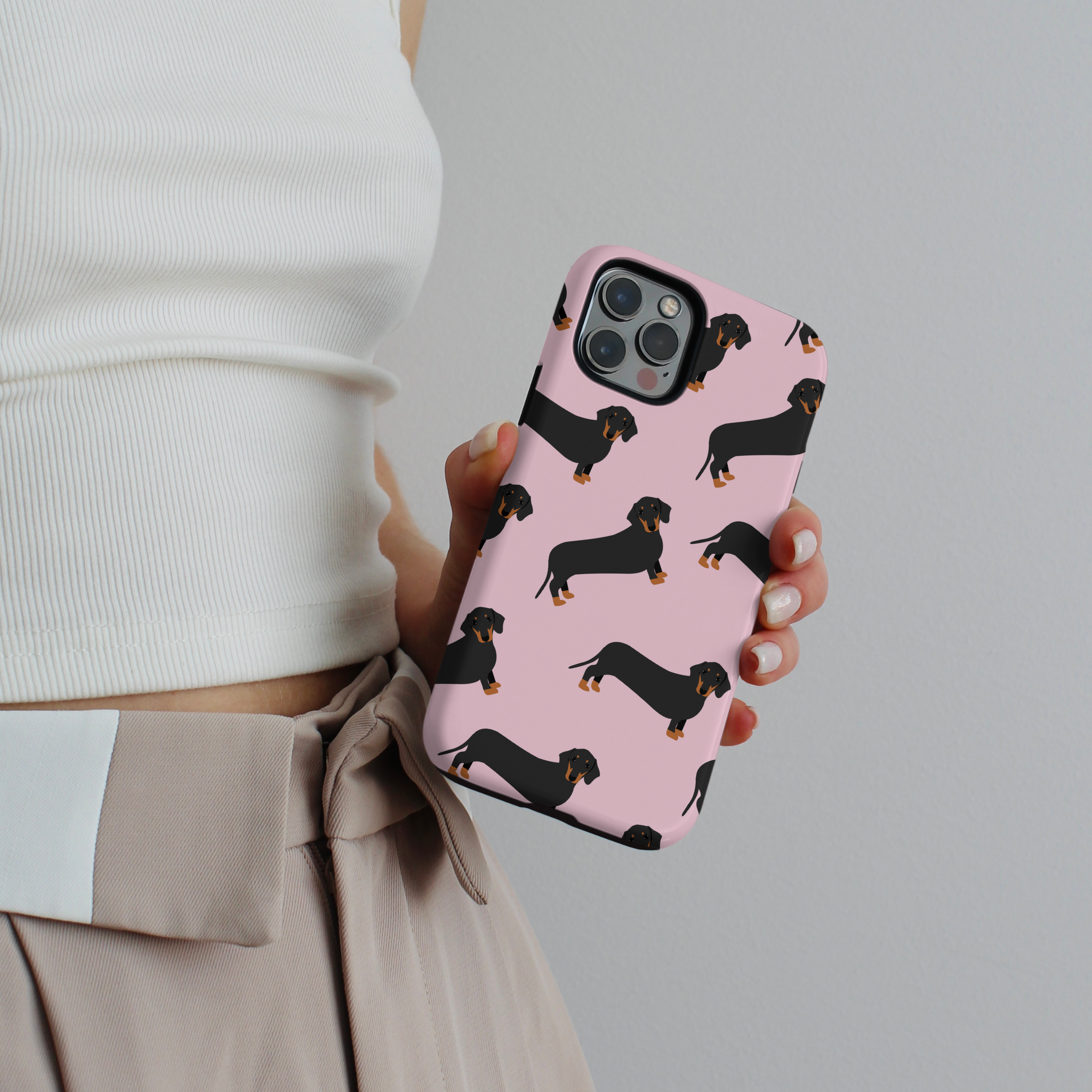 Tough MagSafe® Phone Case - Pink Dachshund