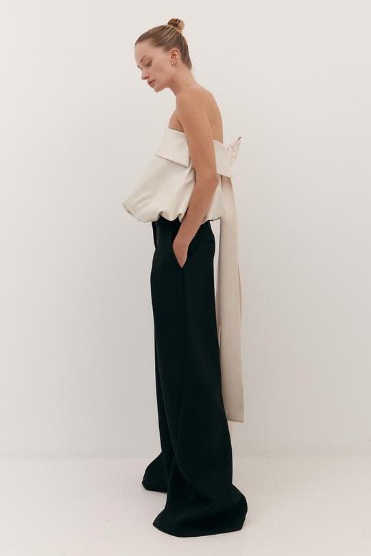 Puff-Shaped Bow-Tail Tube Top