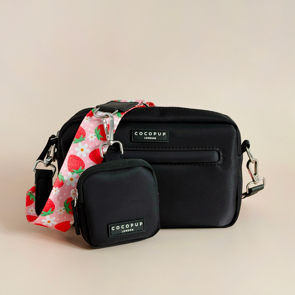 Köpek Gezdirme Siyah Çanta Seti - Pupberry Fields