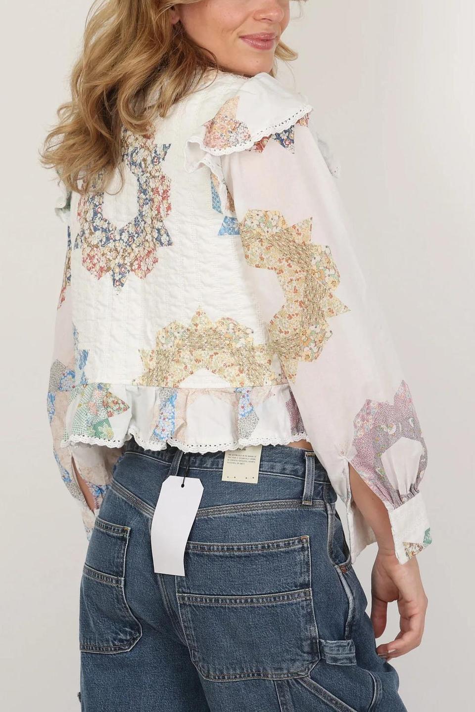 Quilted Bodice Table Cloth Blouse