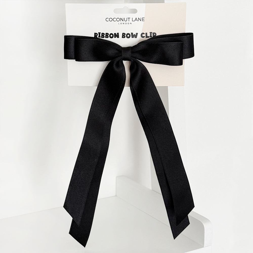 Ribbon Bow Clip - Black