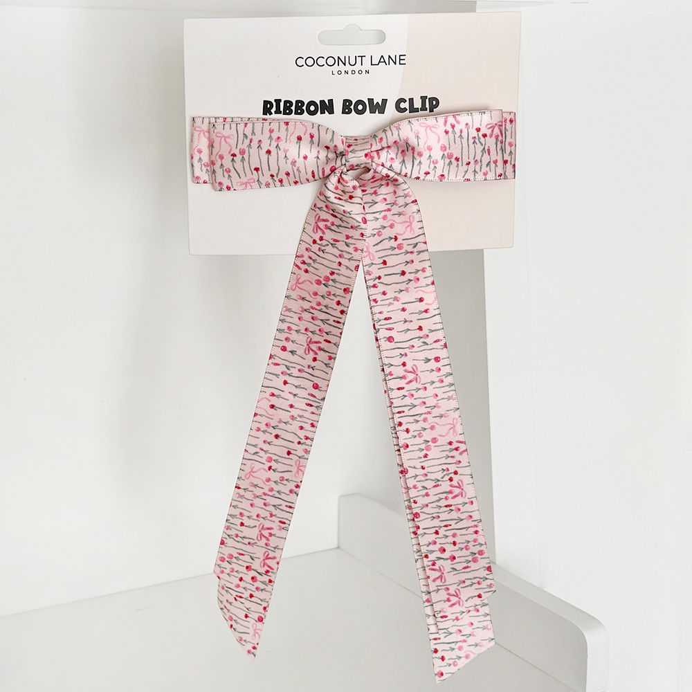 Ribbon Bow Clip - Peony Bow