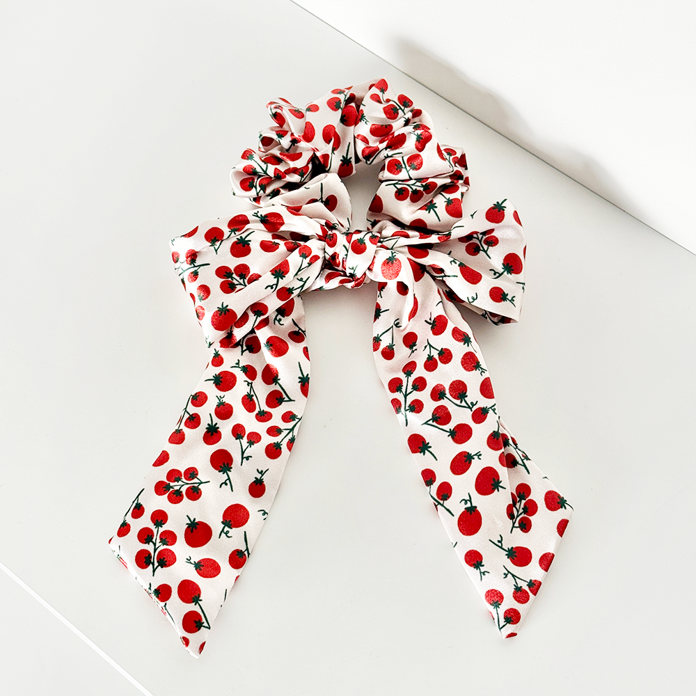 Satin Bow Scrunchie - Salsa Club