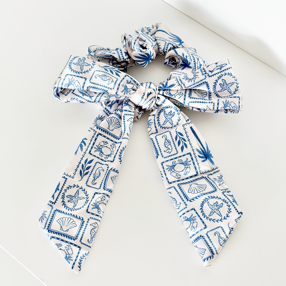 Satin Bow Scrunchie - Malibu Drive