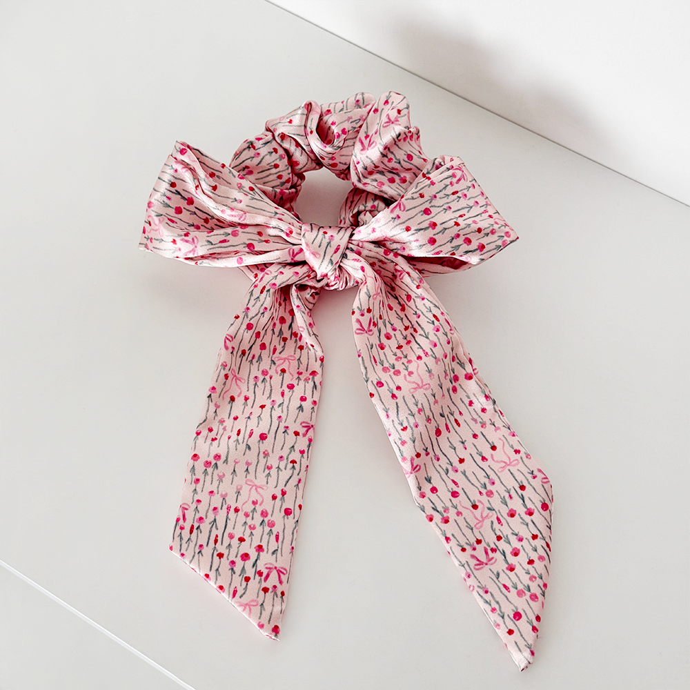 Satin Bow Scrunchie - Peony Bow