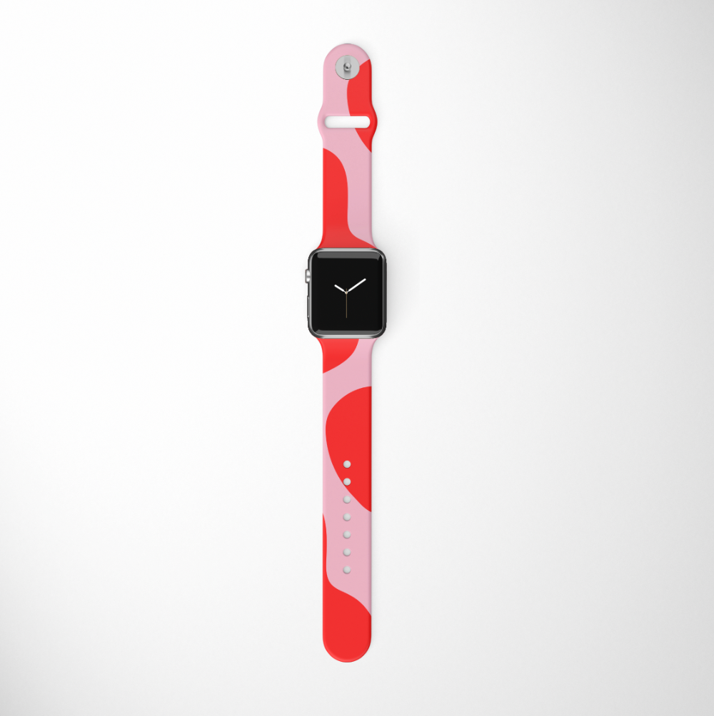 Soyut Pembe ve Kırmızı Apple Watch Kayışı
