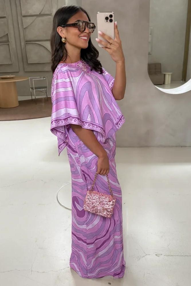 Lavender Print Skirt Set