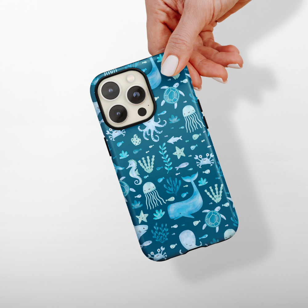 Tough MagSafe® Phone Case - Sea Life Party - Blue