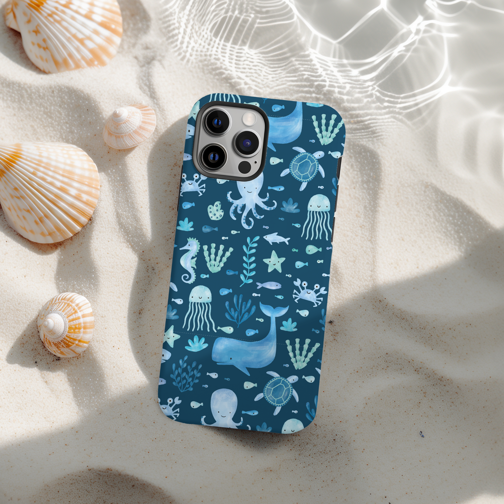 Tough MagSafe® Phone Case - Sea Life Party - Blue
