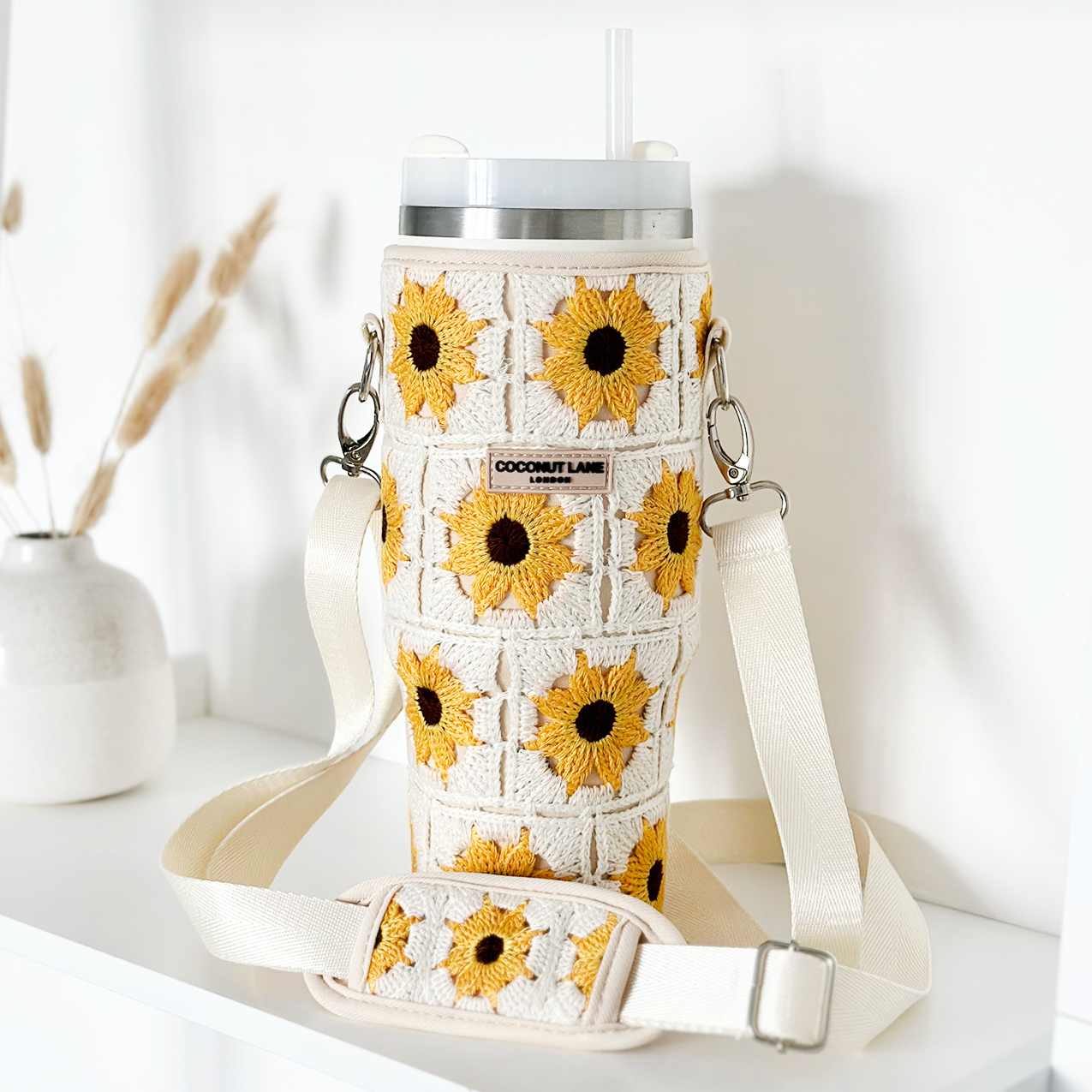 Tumbler Carry Case - Sunflower Crochet