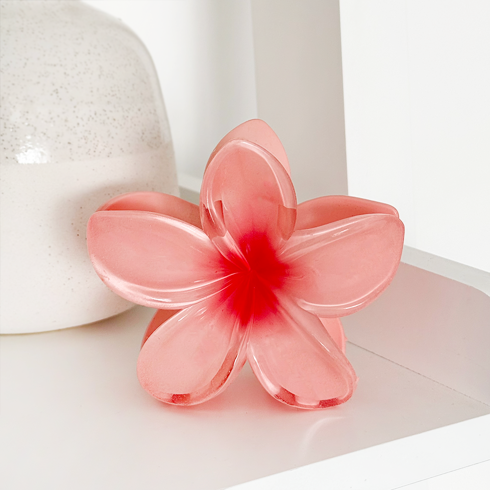 Tropical Flower Claw Clip - Coral