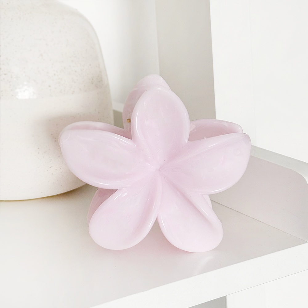 Tropical Flower Claw Clip - Powder Pink