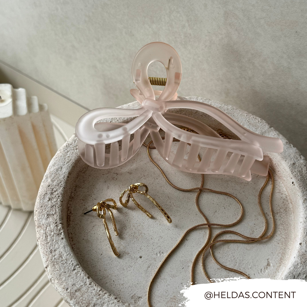 Sevimli Fiyonklu Klips - Pembe