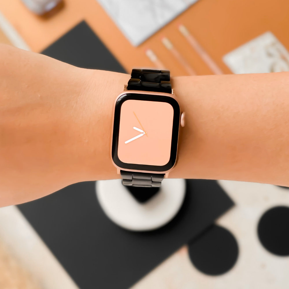 Lüks Siyah Apple Watch Kayışı
