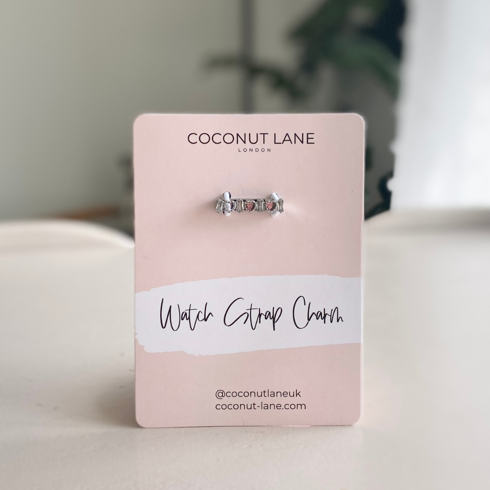 Saat Kayışı Süsü - Gümüş Kristal Kalp