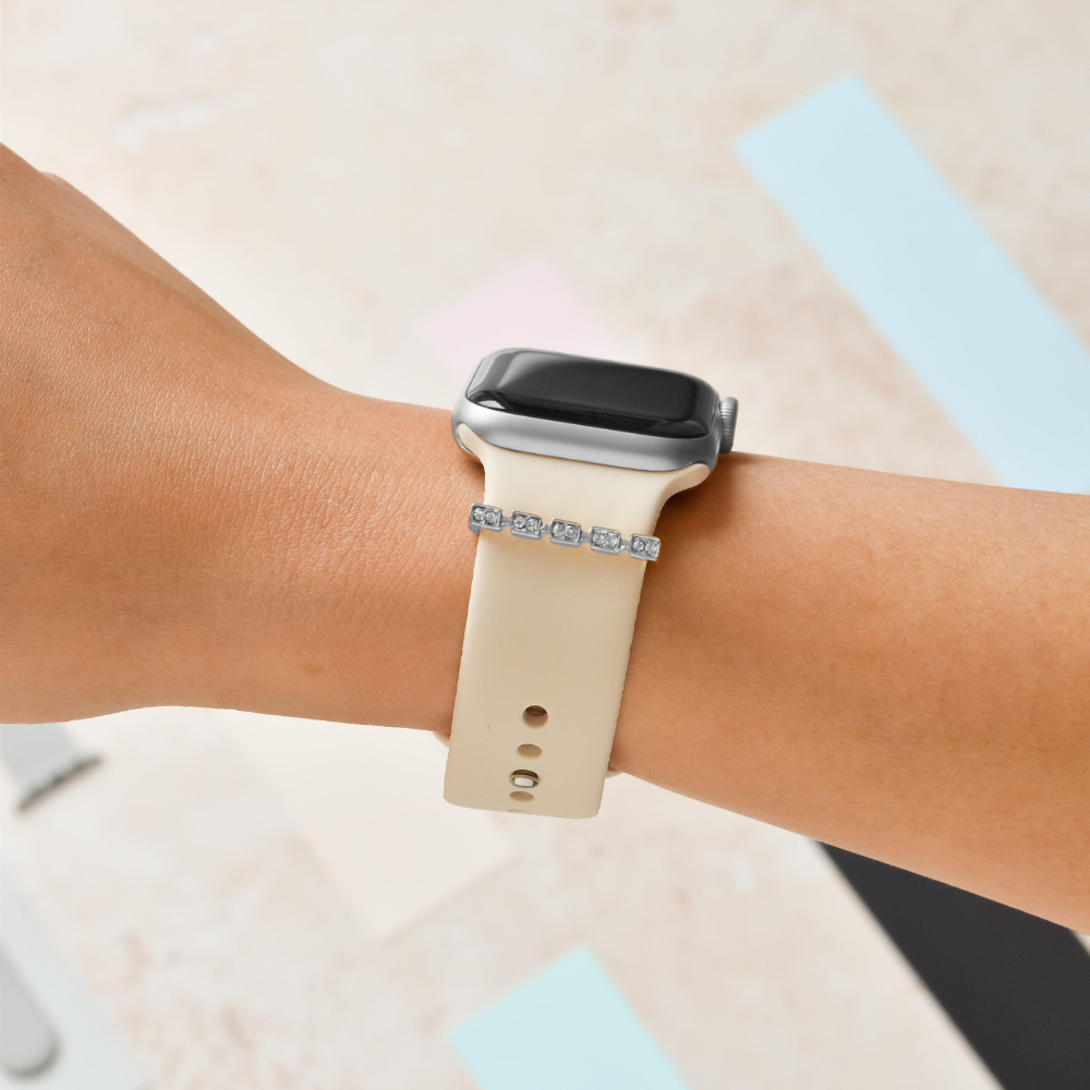 Saat Kayışı Süsü - Gümüş Elmas Bağlantı Parçası