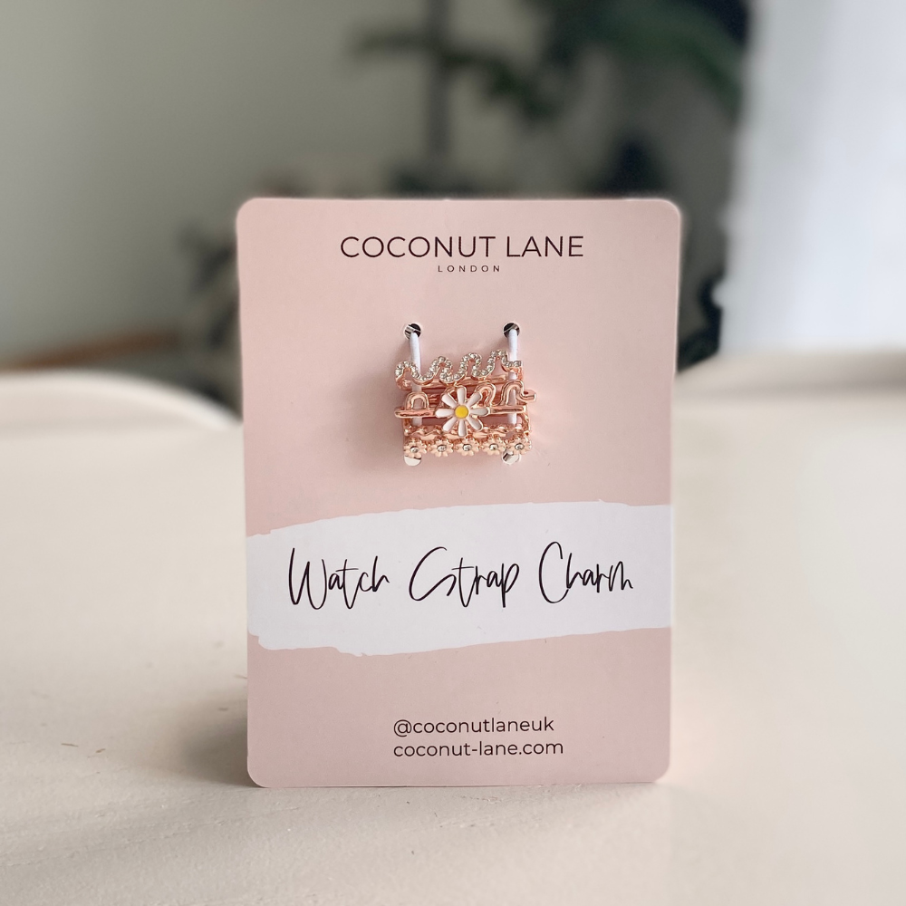 Saat Kayışı Süs Paketi - Gül Altın Rengi Dalgalı Papatya