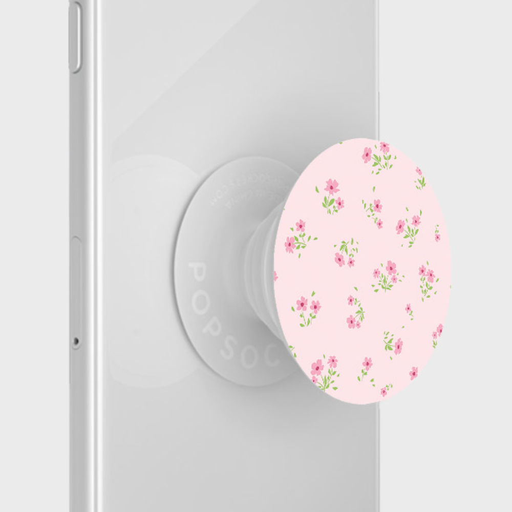 PopSocket Tutucu - Küçük Çiçekli Pembe