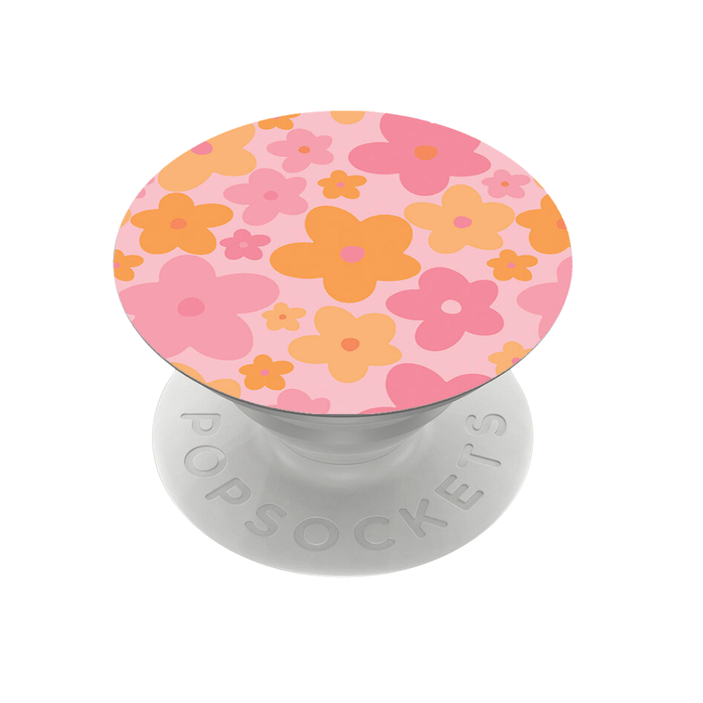 PopSocket Tutucu - Pembe ve Turuncu Çiçek