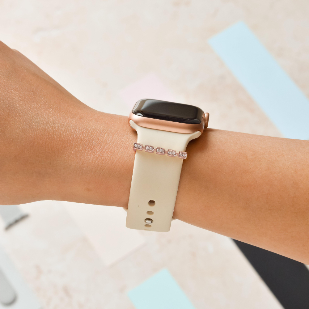 Watch Strap Charm - Rose Gold Diamante Link