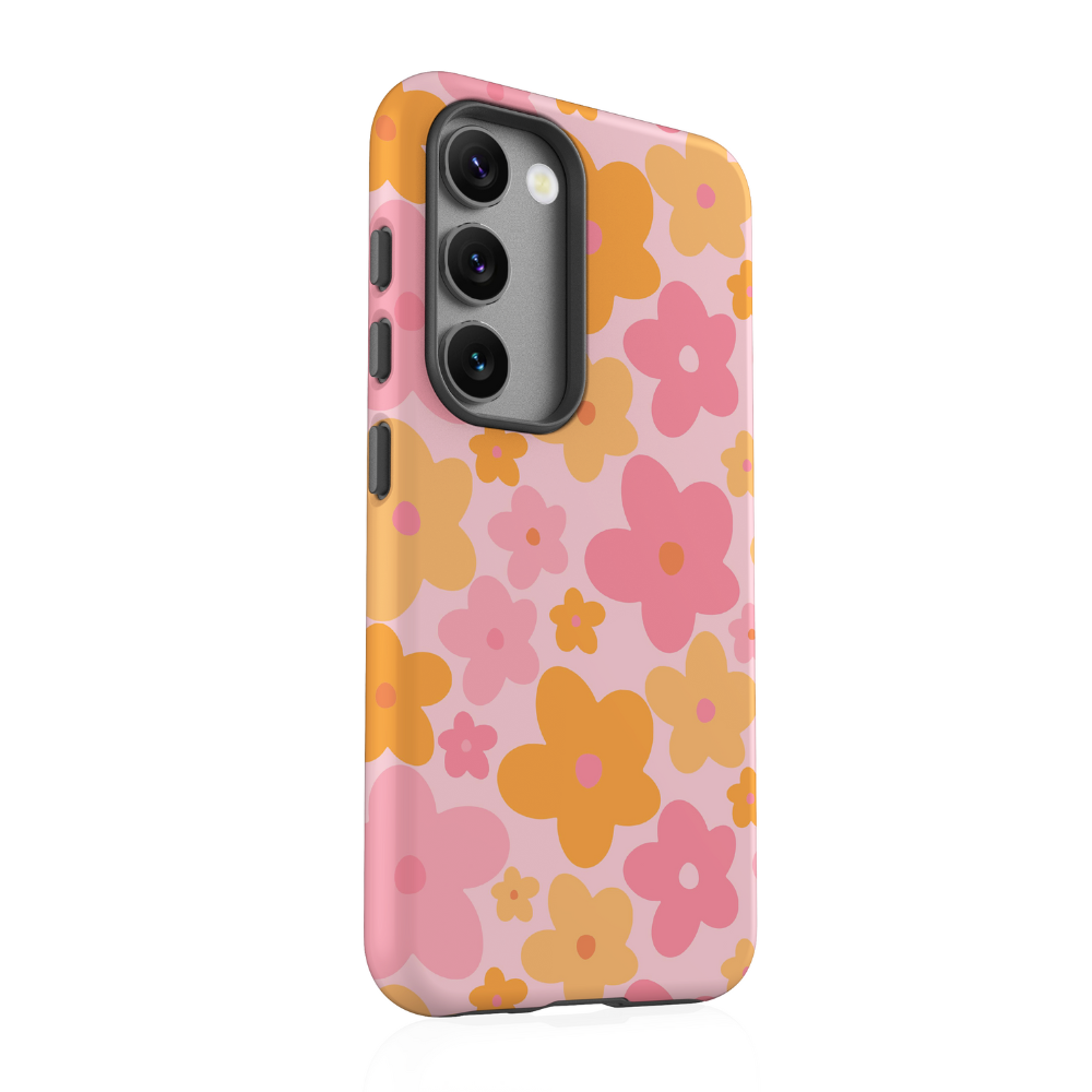 Samsung Phone Case - Pink & Orange Bloom