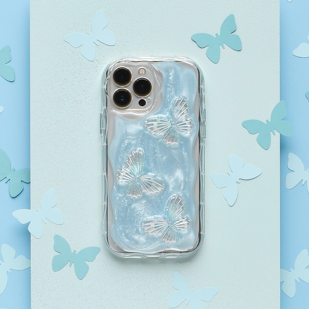 Shimmer Blue Butterflies Phone Case