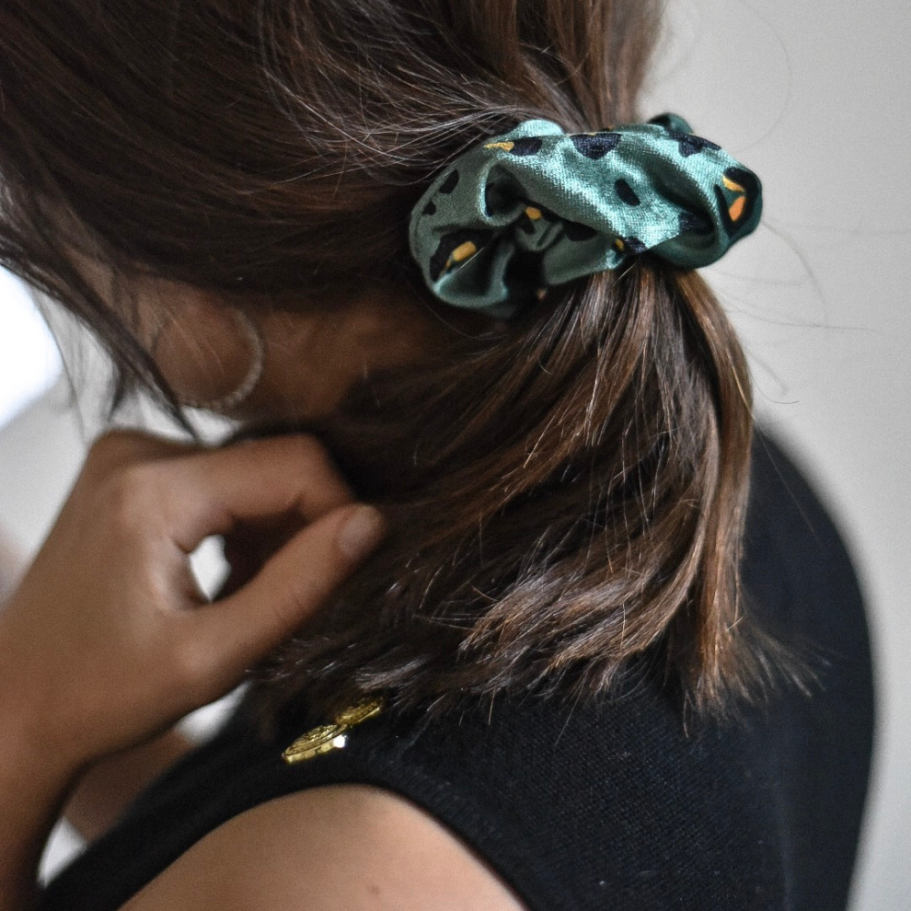 Haki Leopar Desenli Saç Tokası