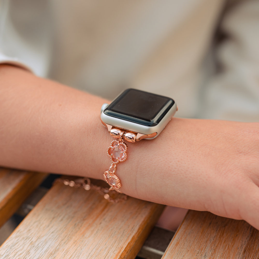 Gül Altın Çiçek Bileklik Apple Watch Kayışı