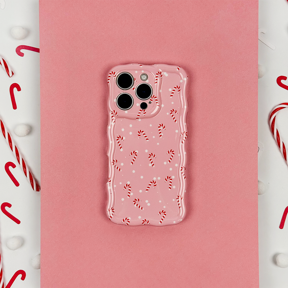 Wavy Phone Case - Candy Canes