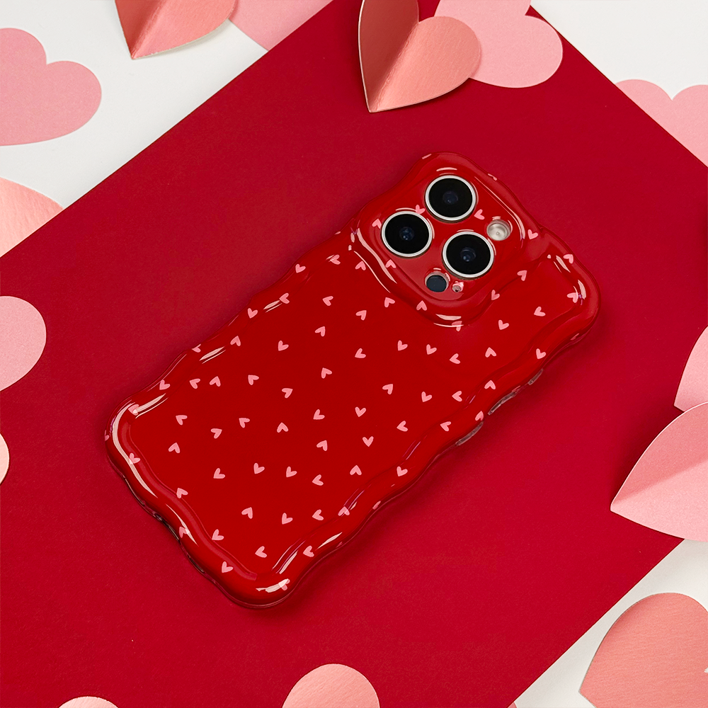 Wavy Phone Case - Mulberry Hearts