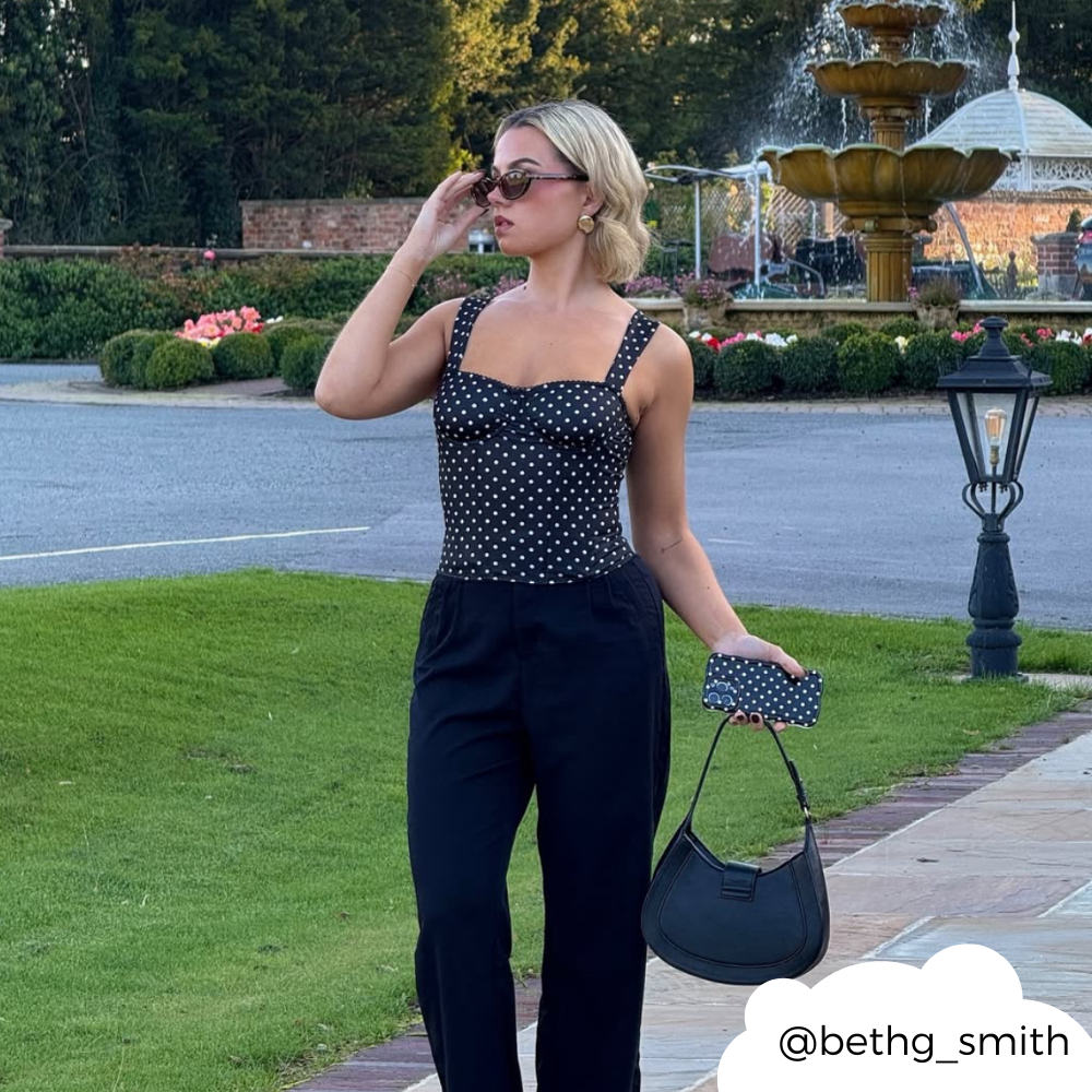 Dalgalı Telefon Kılıfı - Siyah Puantiyeli