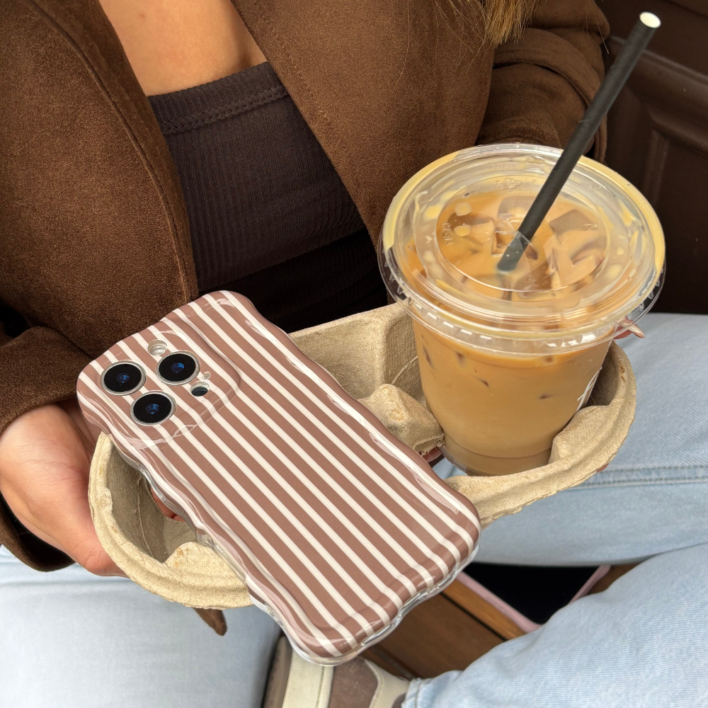 Wavy Phone Case - Chestnut Stripes