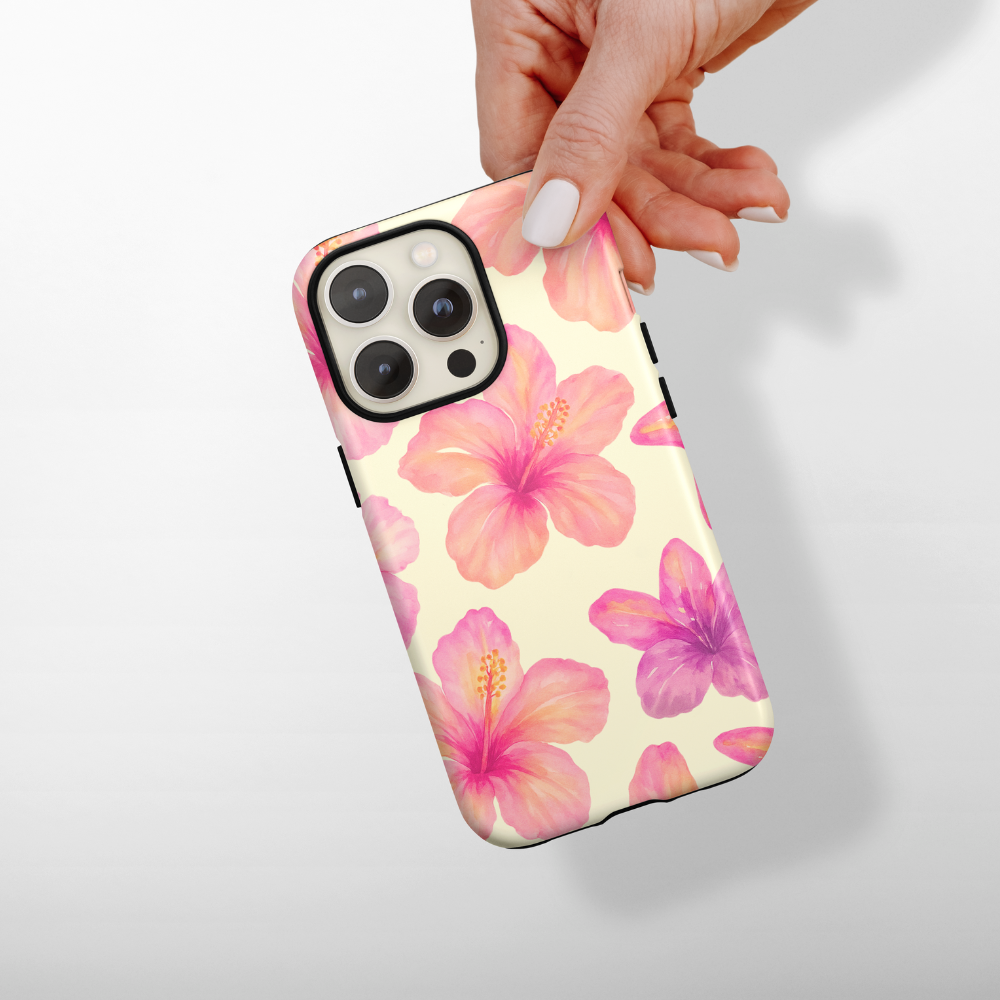 Tough Phone Case - Island Girl Butter Yellow Hibiscus