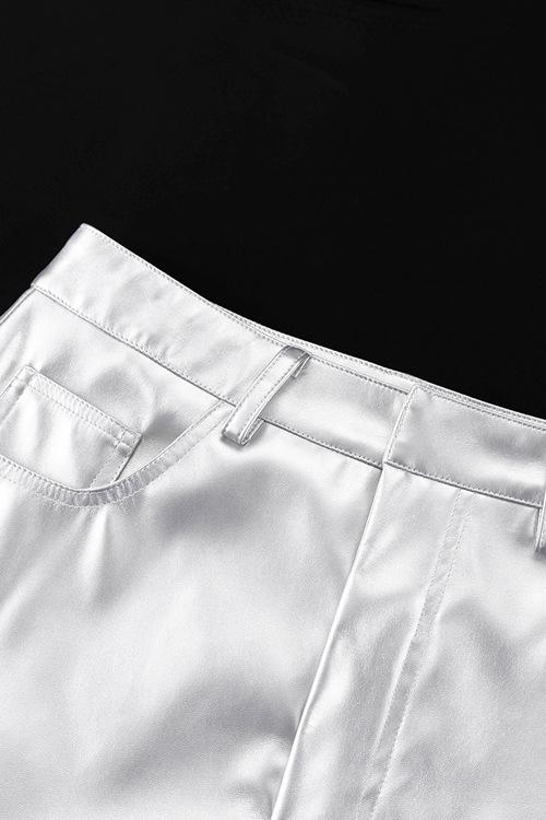 Andrey Metallic Maxi Slit Skirt