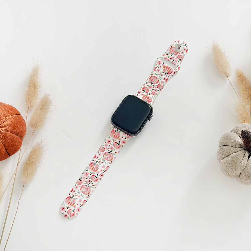 Şirin Balkabağı Desenli Apple Watch Kayışı