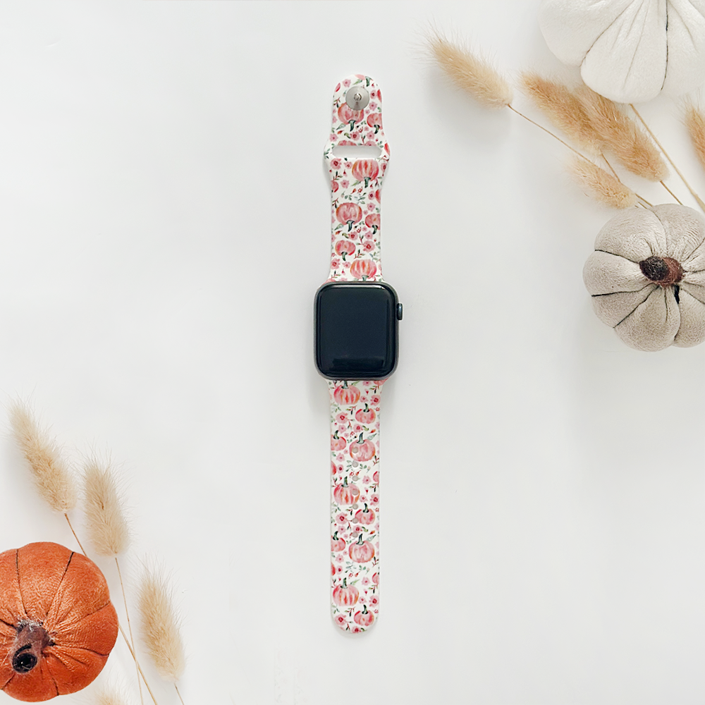 Şirin Balkabağı Desenli Apple Watch Kayışı