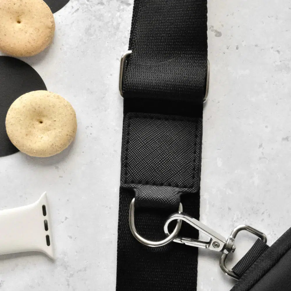 Köpek Gezdirme Siyah Çanta Seti - Düz Siyah