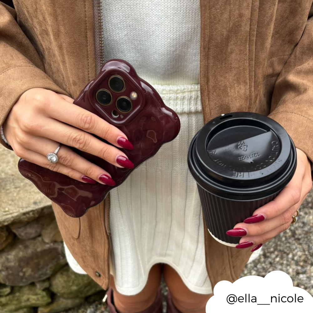 3D Baloncuklu Telefon Kılıfı - Bordo