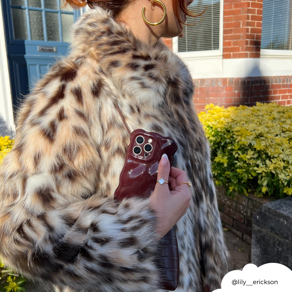 3D Baloncuklu Telefon Kılıfı - Bordo