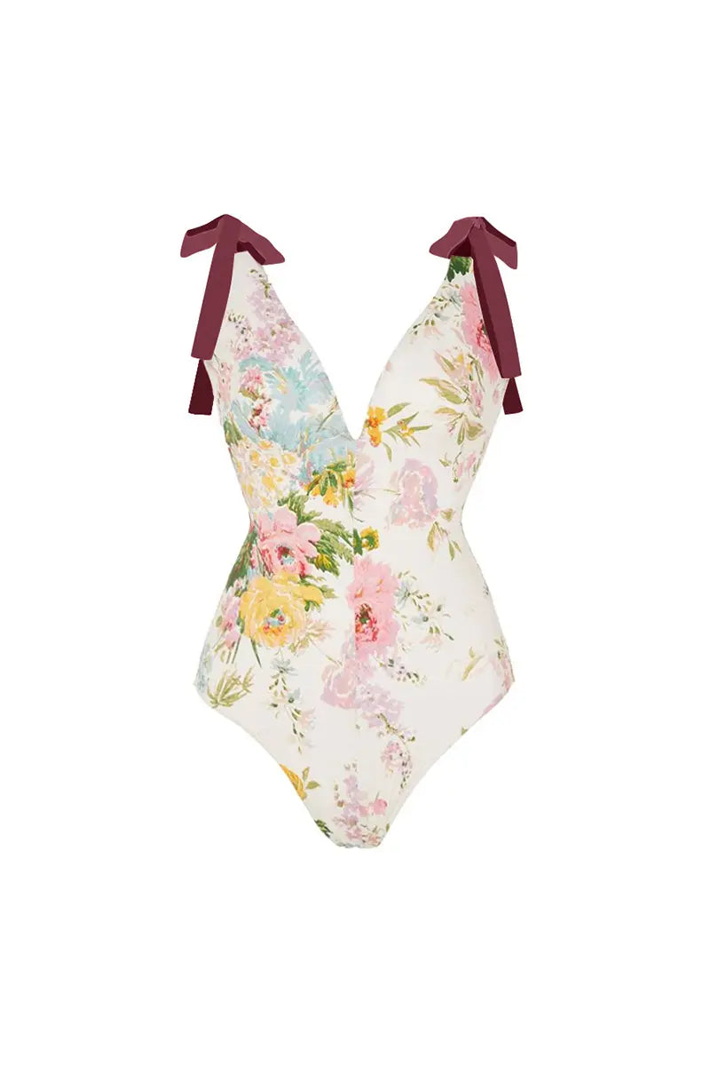 Appliqué Tie-Up Sexy Bikini Set
