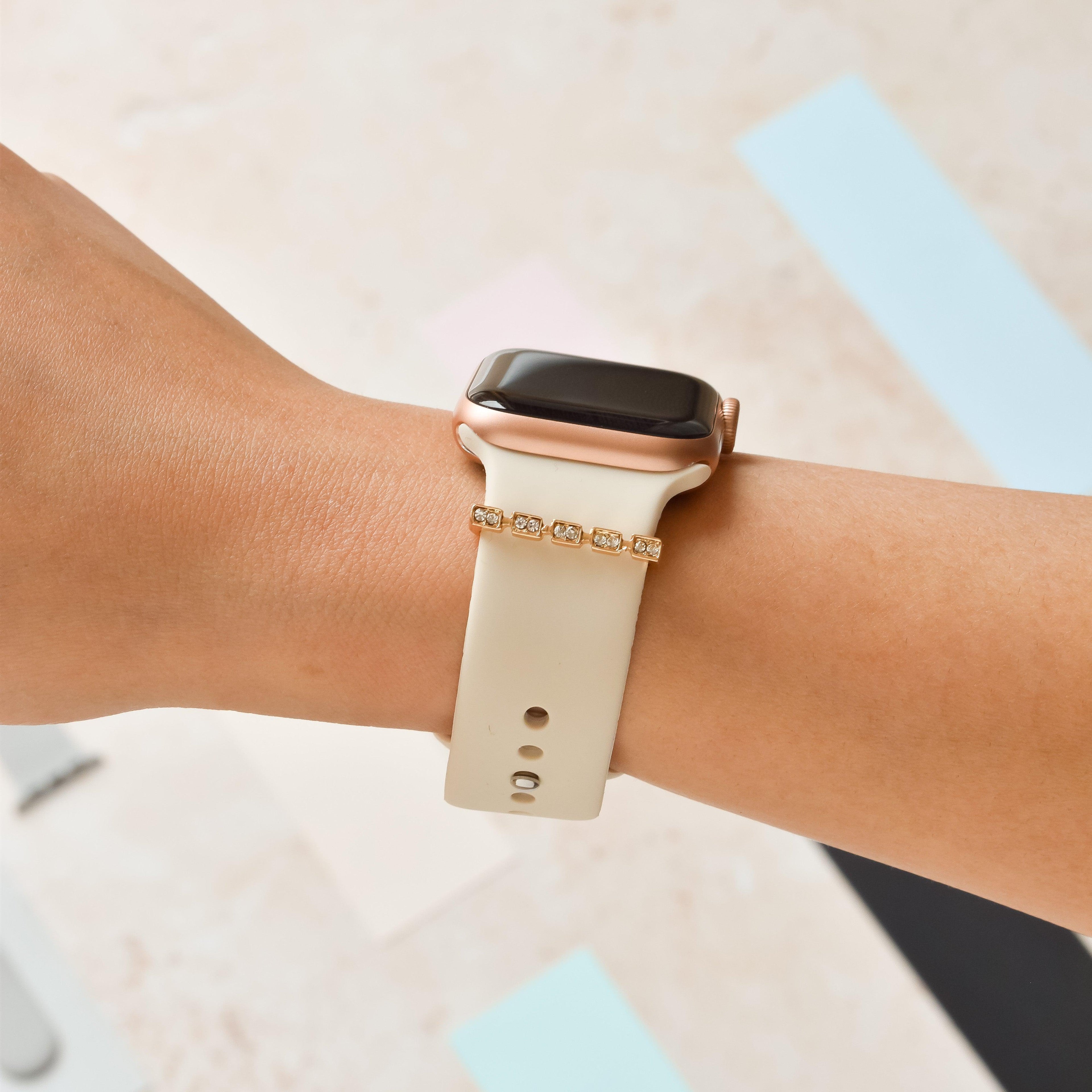 Watch Strap Charm - Gold Diamante Link