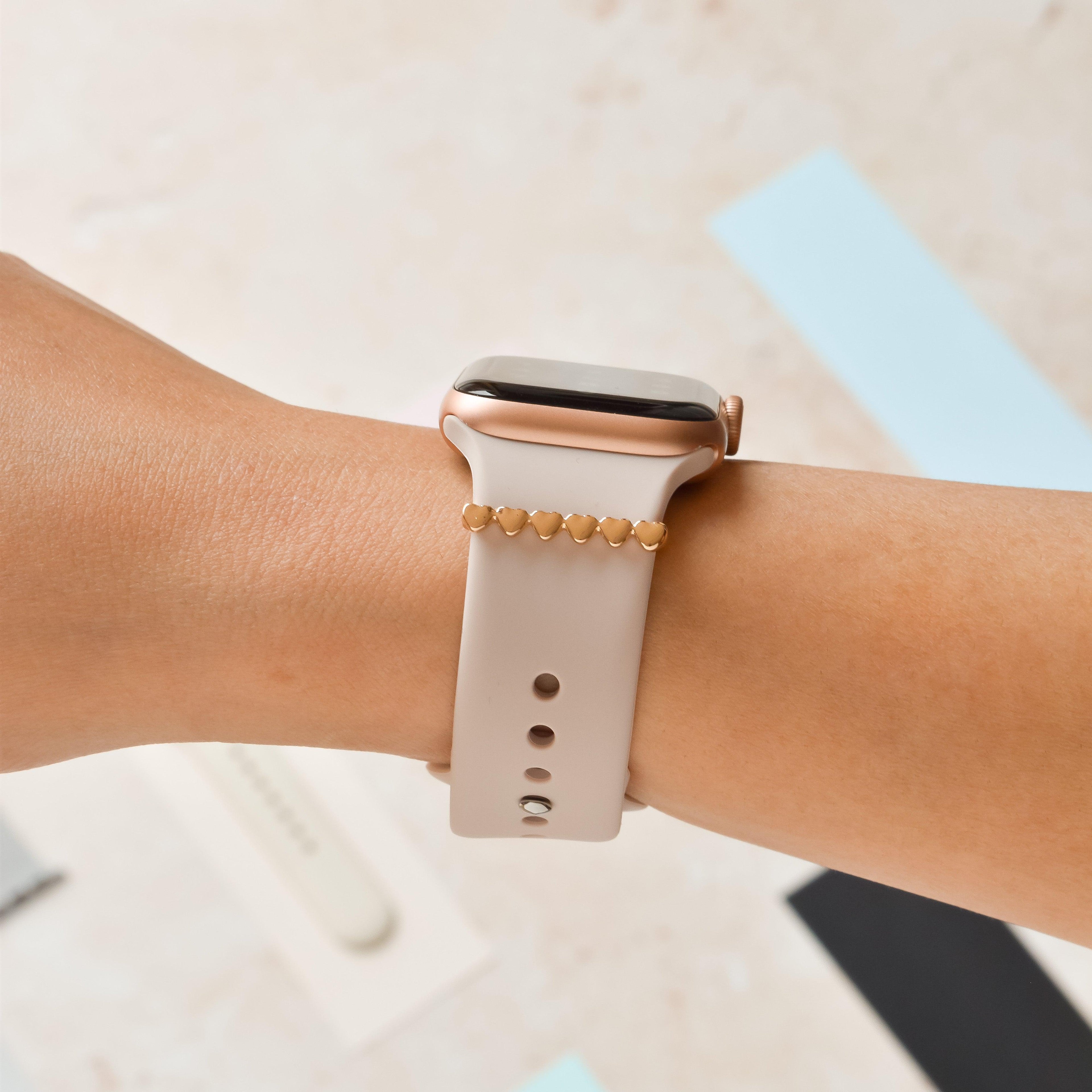 Watch Strap Charm - Gold Hearts