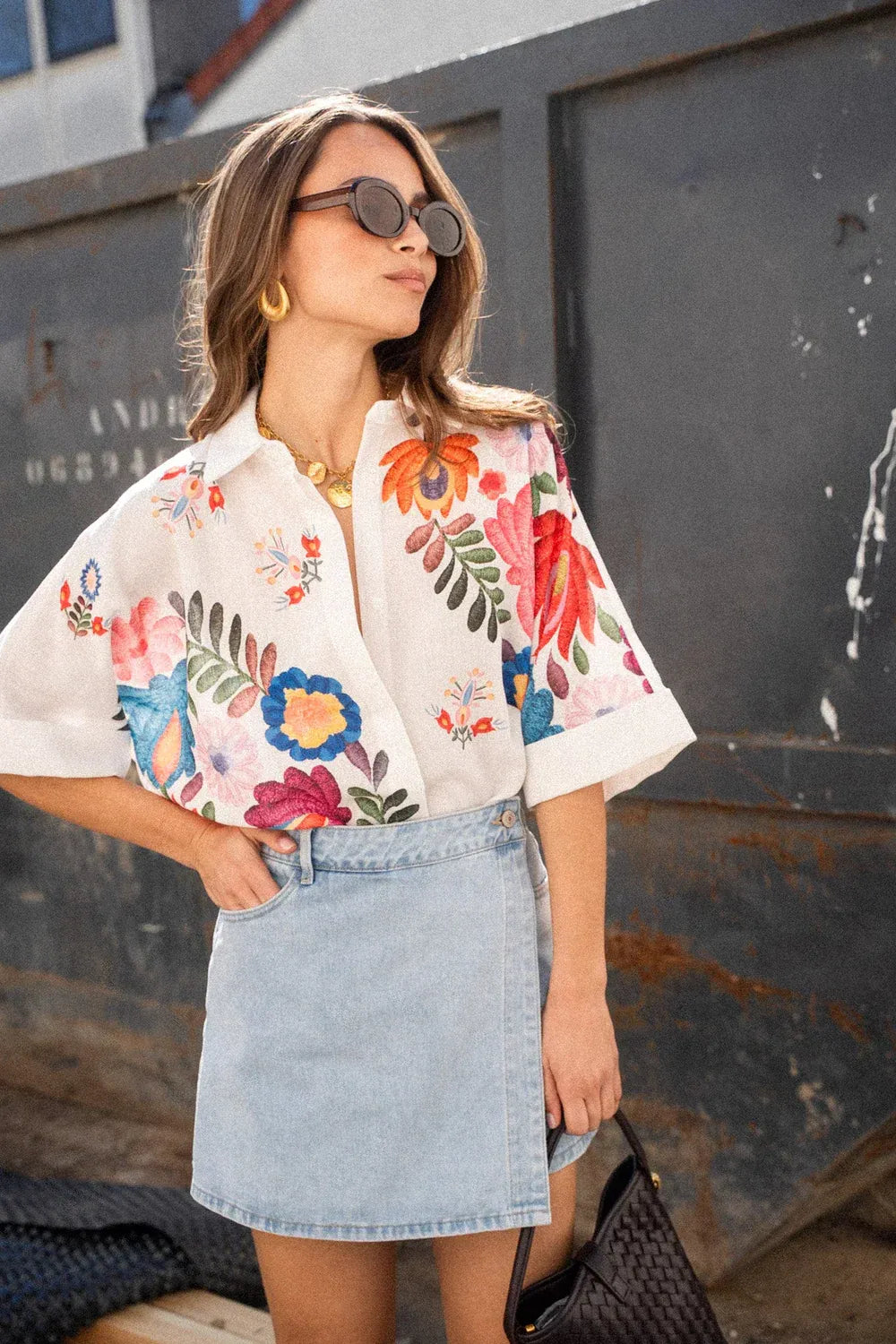 Carla Floral Print Short-Sleeved Shirt