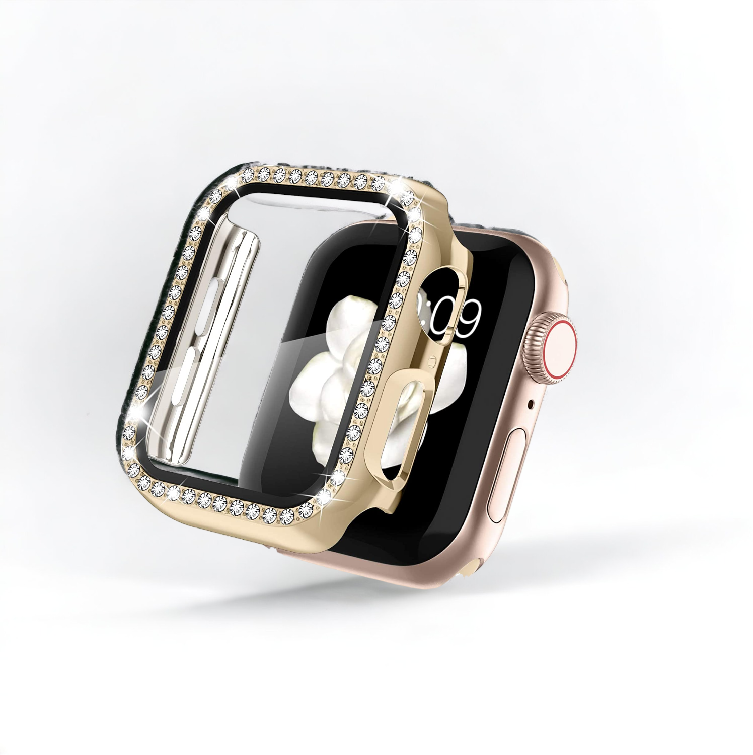 2'si 1 arada Apple Watch Kılıfı ve Dahili Ekran Koruyucu - Altın Elmas