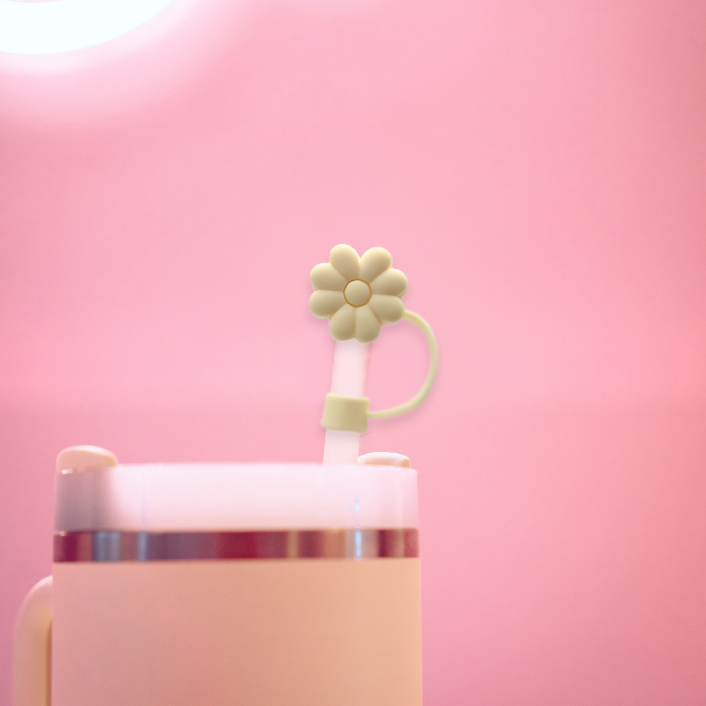 Krem Çiçek Desenli Hasır Örtü