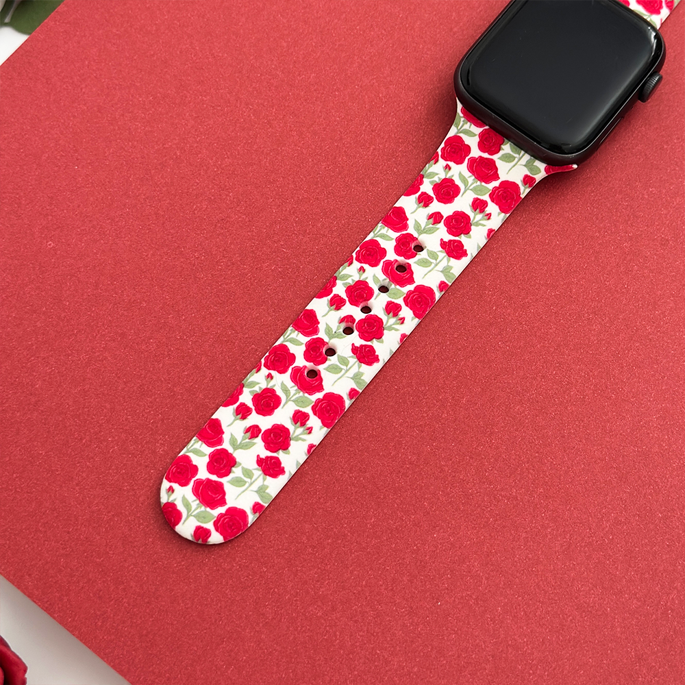 Buy Me Roses Kırmızı Apple Watch Kayışı