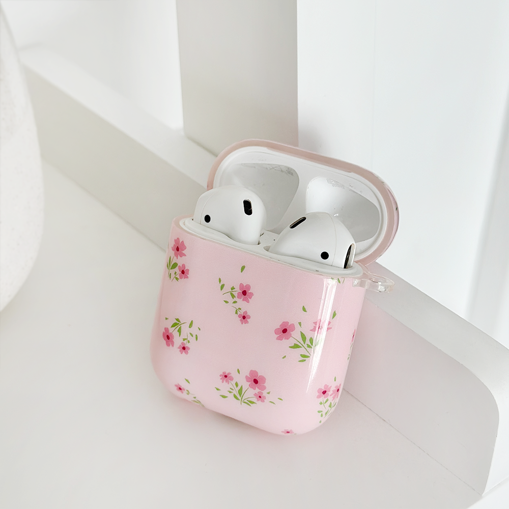 Airpods Kılıfı - Pembe Çiçekli Desen