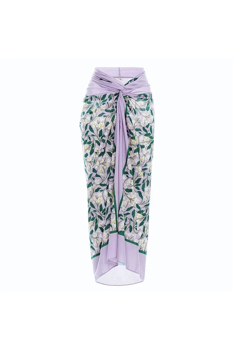 3D Floral Halter Backless Swimsuit Set