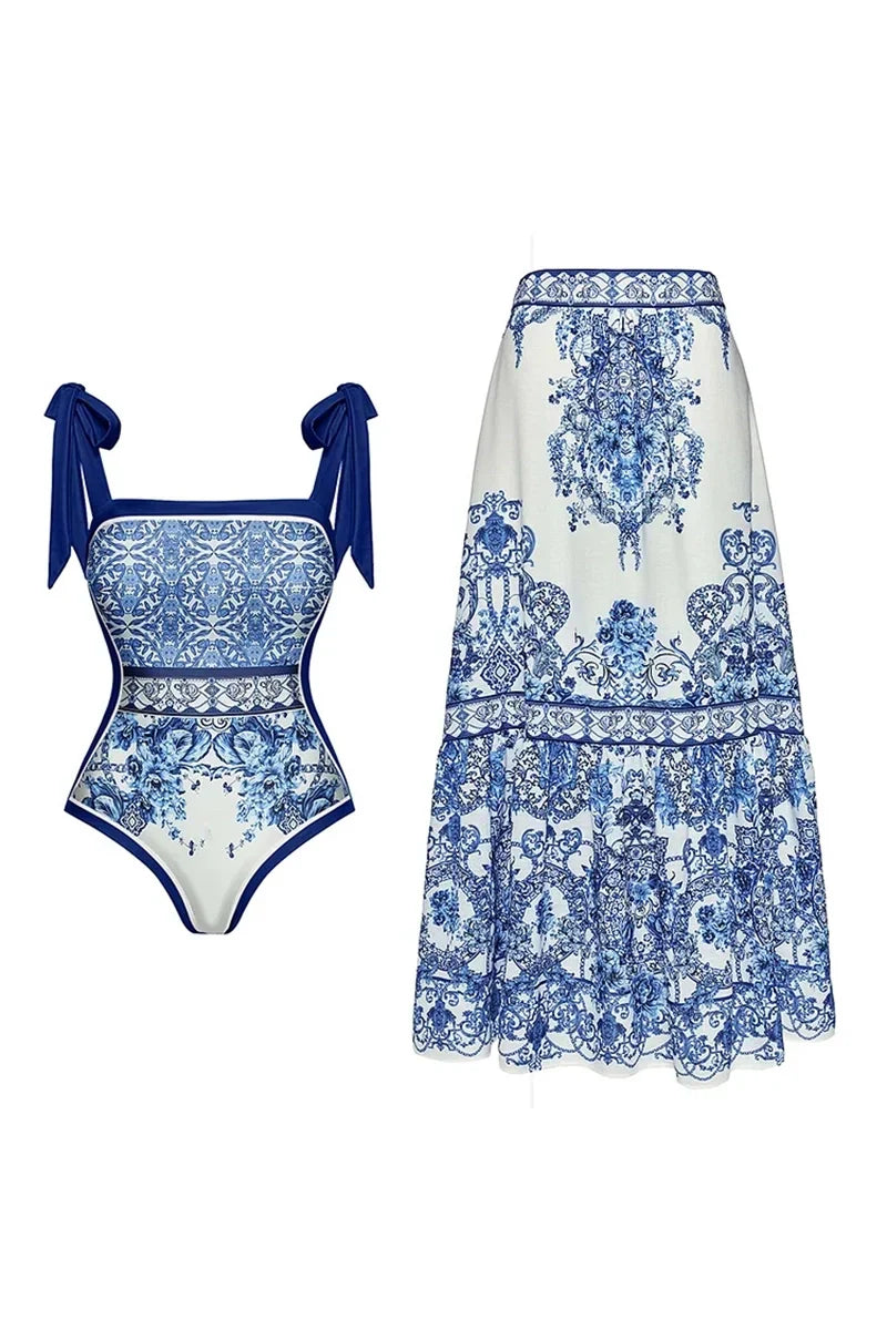 Boho Print One Piece Swimsuit